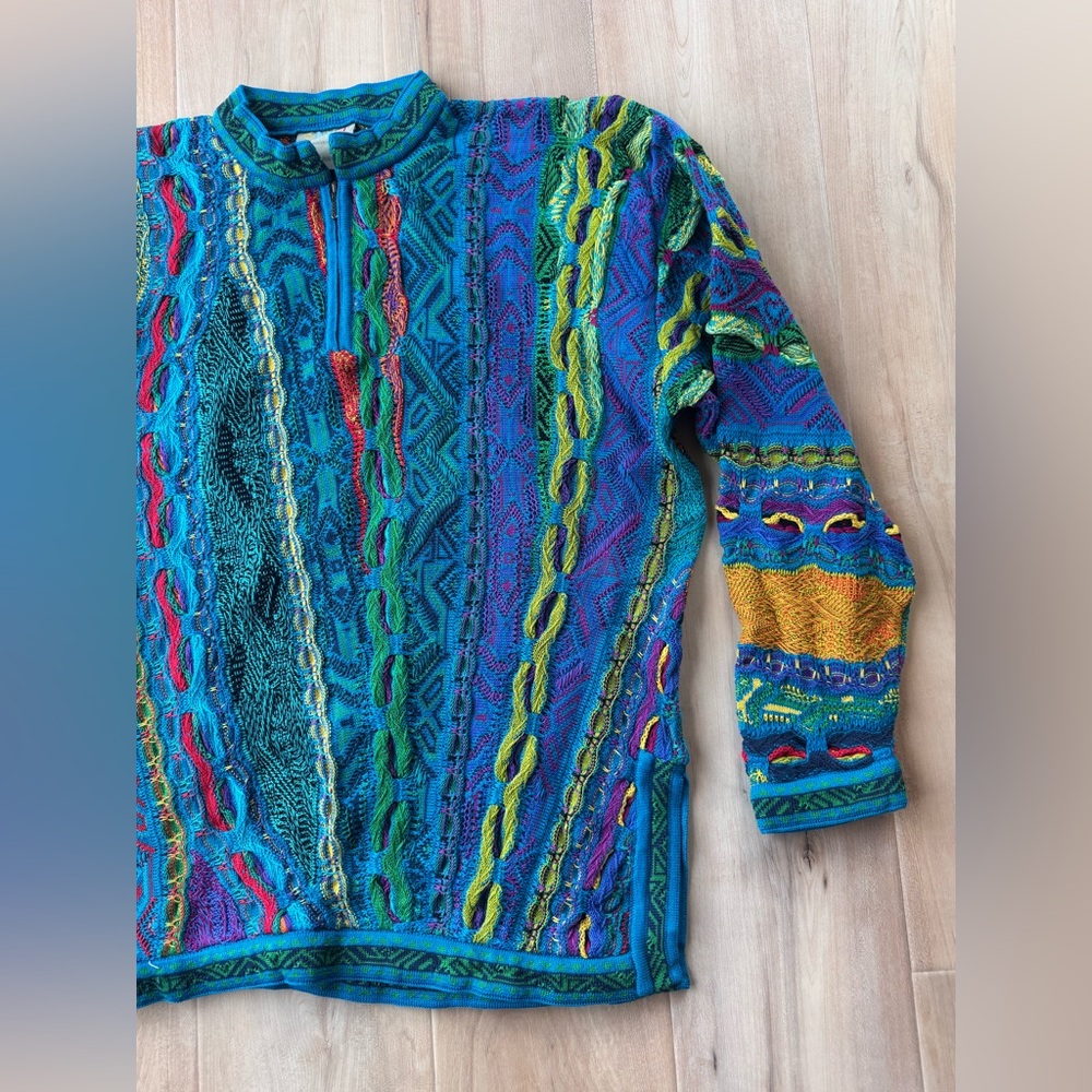 Vintage COOGI Australia 3D Knit Mercerised Cotton Sweater Size XL - Picture 9 of 10